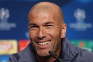 CARDIFF, WALES - JUNE 02:  In this handout image provided by UEFA, Zinedine Zidane, coach of Real Madrid smiles during a press conference prior to the UEFA Champions League Final between Juventus and Real Madrid at the National Stadium of Wales on June 2, 2017 in Cardiff, Wales.  (Photo by Handout/UEFA via Getty Images)